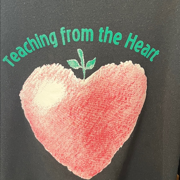 Teacher Black Sweatshirt with Pink Heart - Picture 2 of 7